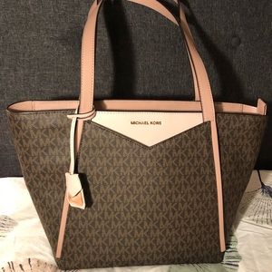 Michael Kors Whitney Logo Tote Pink/Brown